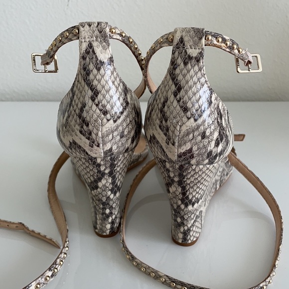 JLO Bannah Snakeskin Wedge Wrap Ankle Sandals - Picture 10 of 11